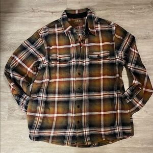 New Orvis Casual Plaid Flannel Shirt, 100% cotton